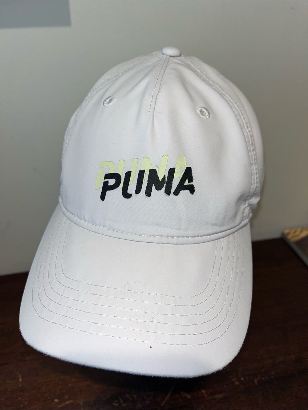 Puma “used” white Rickie Fowler adj baseball run tennis pickleball golf cap hat
